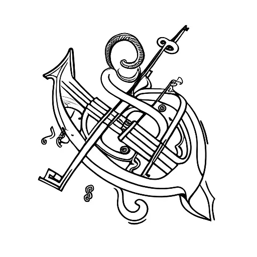 Mix Between An Anchor And A Violin Key