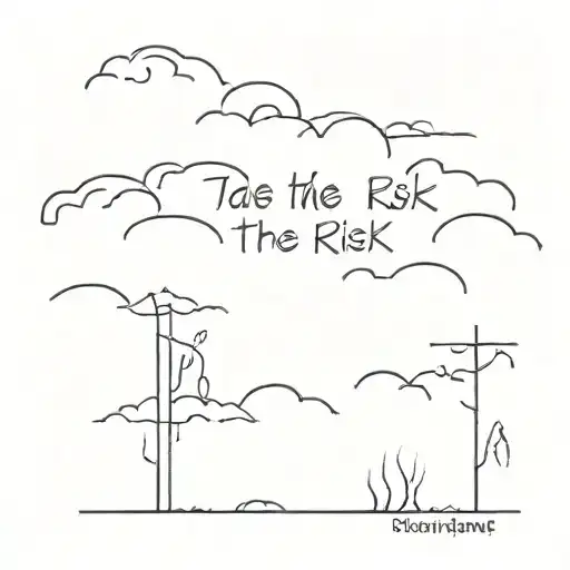 Writting Take The Risk Or Lose The Chance And In Background Clouds
