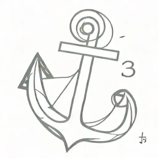 The Number 13 Incorporated Within An Anchor