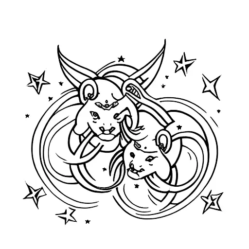 Gemini Aries Stars Simple