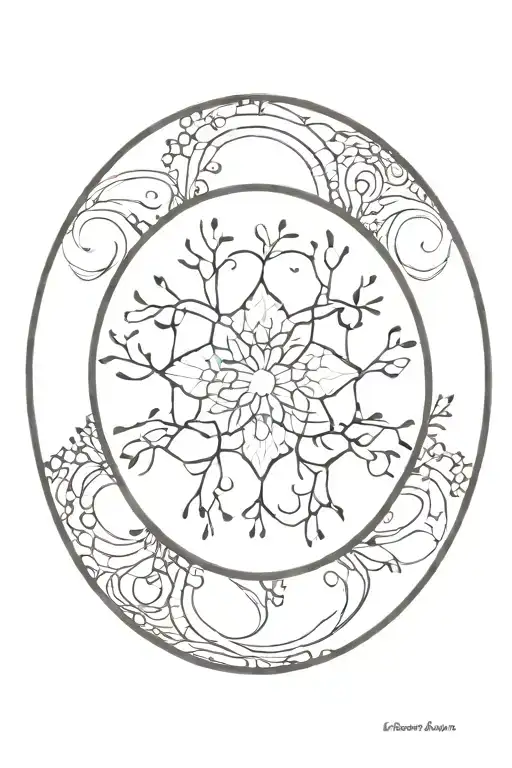 Mandala Circle Incorporating Dark Elements Like Trees