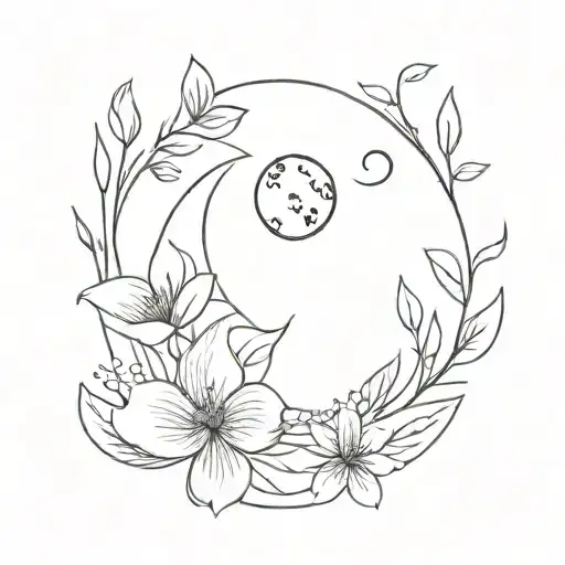 Moon And Flowers