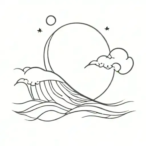 Wave And Moon