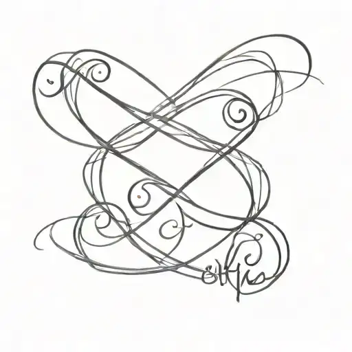 Infinity Sign With The Word Sophia On Top And Savannah On The Bottom With A Heart