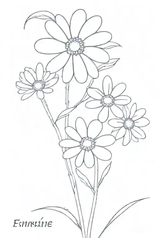 Daisy Flowers With Face Surrounded