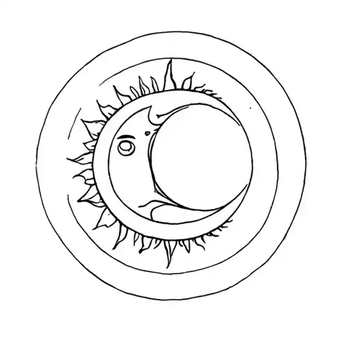 Sun And Moon Merging Together