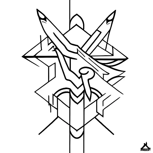 Create A Minimalist Tattoo Of An Arrow Piercing Through An Avatar Silhouette