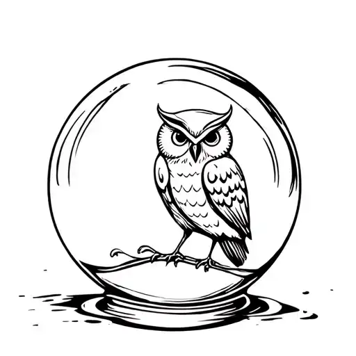 Crystal Ball With Owl