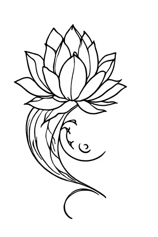 Lotus Flower With Moon