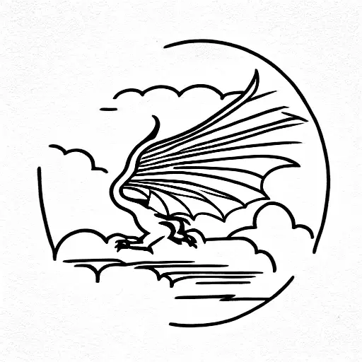 Dragon Flying Above City