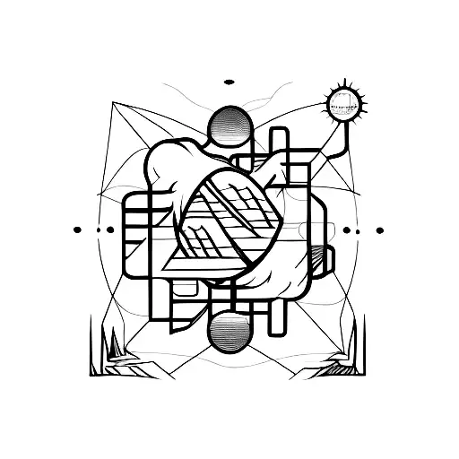 An Abstract Tattoo Representing The Connection Between Oil And Future Projects