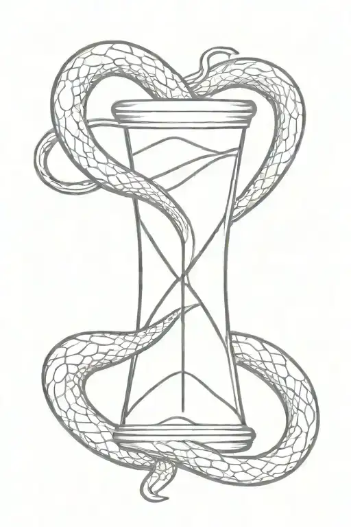 Hourglass With Snake Wrapped