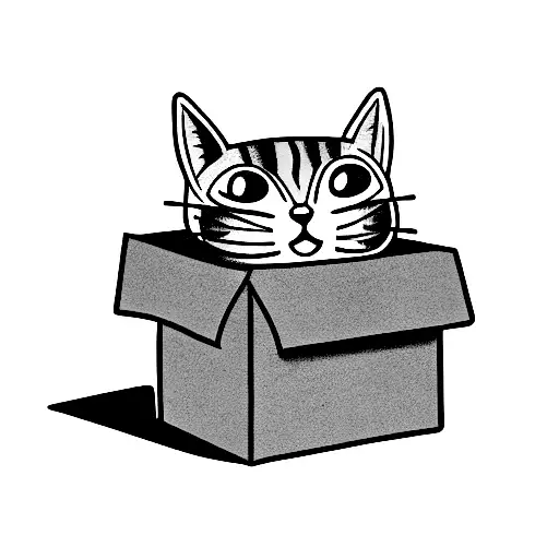 Funny Cat In A Box
