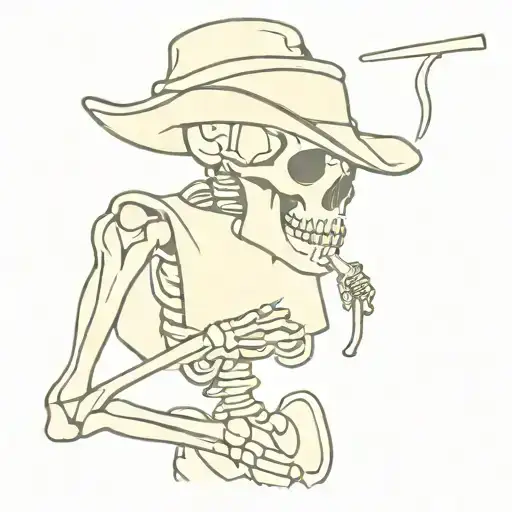 Van Gogh Smoking Skeleton