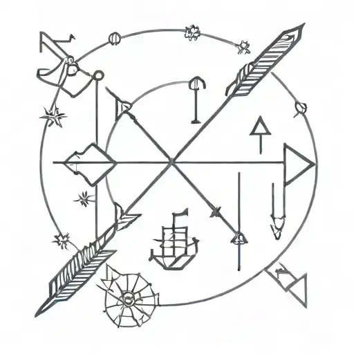 A Minimalist Arrow Design With Dock Elements Incorporated