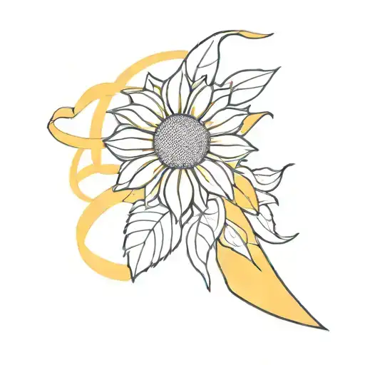 Yellow Ribbon And Sunflower