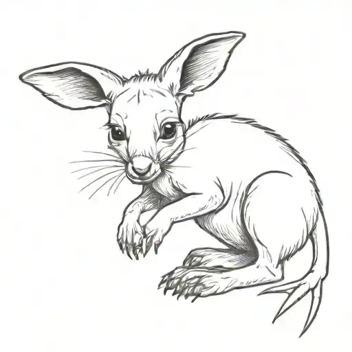 Baby Kangaroo Wearing A Tie