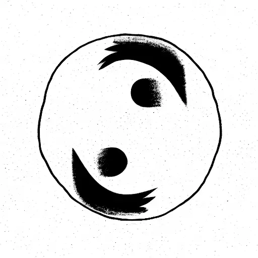 Black And White Dogs Ying Yang Fine Line