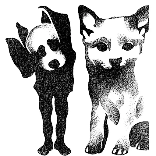 Children With Two Dogs And Two Cats