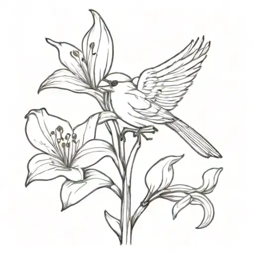 Cardinal And Lillies