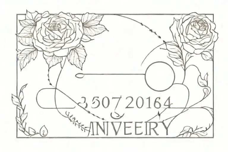 Aniversary Date Matching Tattoo Design