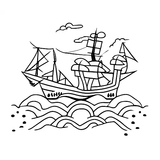 A Ship On Fire Minimalist