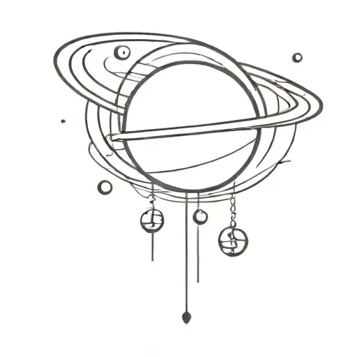 Saturn Planet Surrounded By Musical Notes