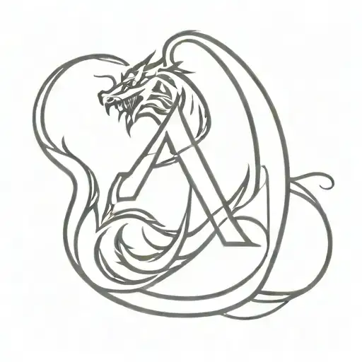 Dragon And Lettter M Letter