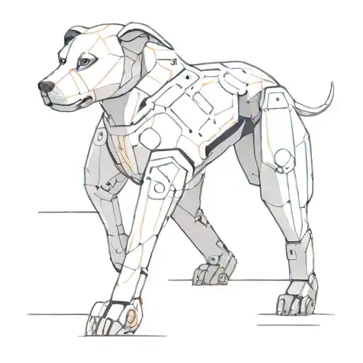 A Futuristic Robot Dog With Circuit Patterns Integrated Into Its Design