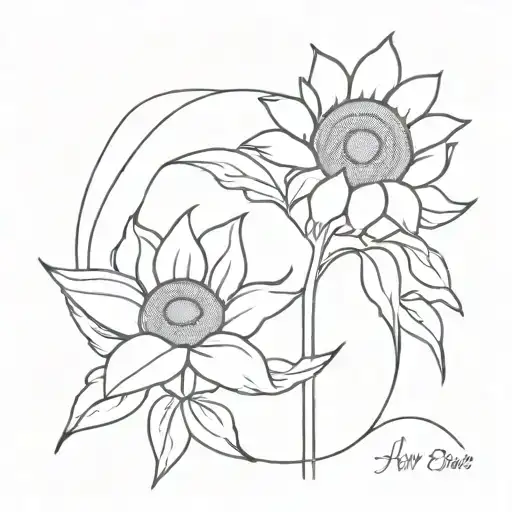 Sunflowers Growing Over A Lily Flower