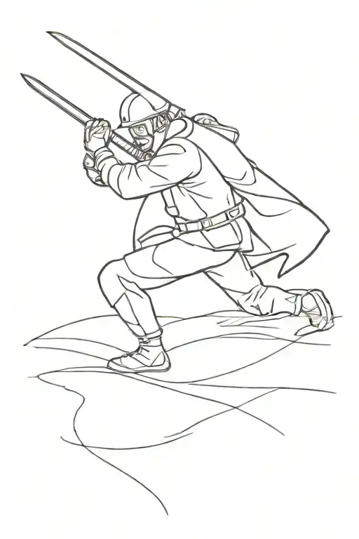 The Soldier Is Trying To Pick Up The Sword From The Ground