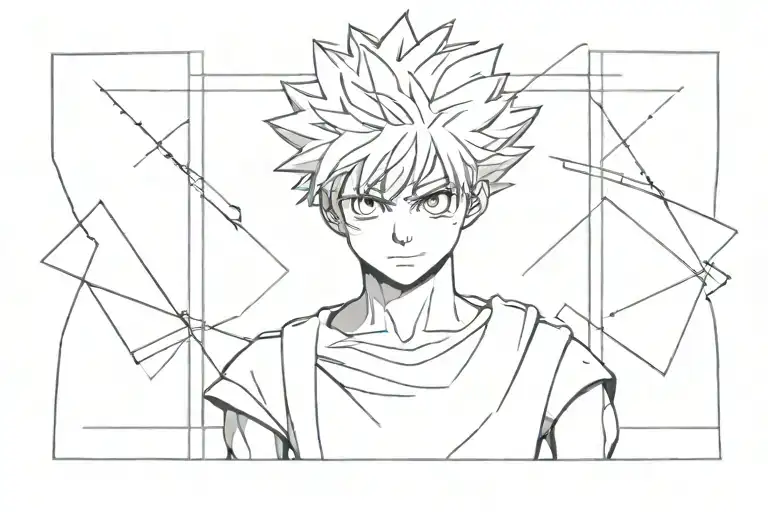 An Abstract Representation Of Killua From Hunter X Hunter