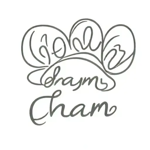 Cham Name Written With Dog Paw