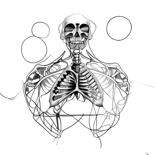 Triangle-shaped Rib Cage With Anatomical Details