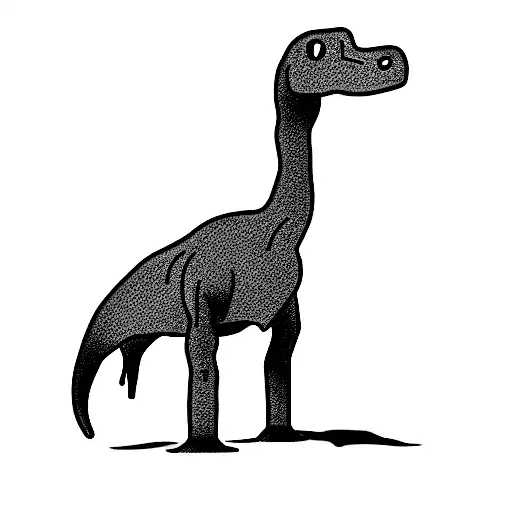 Simple Diplodocus Dinosaur With Its Body