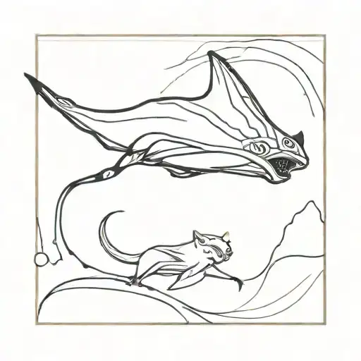 Manta Ray And Black Panther Jumping