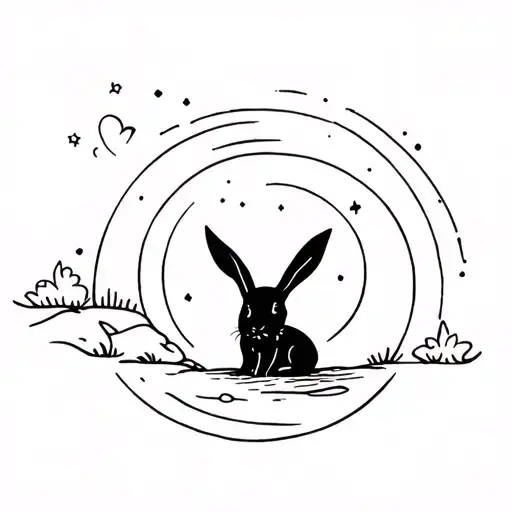 Bunny Watching Moon Inside