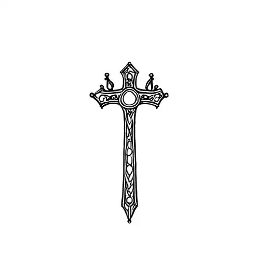 A Cross With A Crown Around It