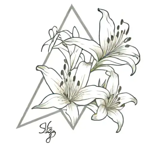 Triangle Flower Lily Flower Text May