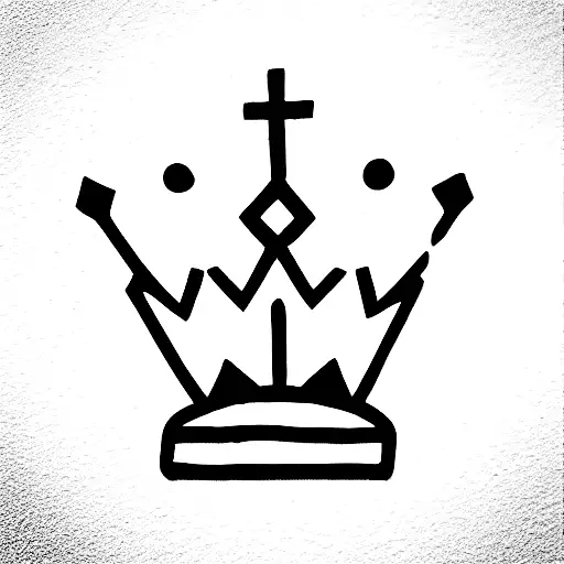Minimalist Crown Black Lines