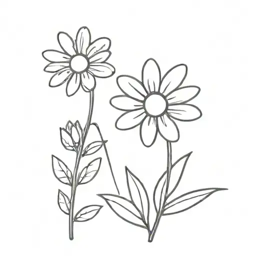 Daisy With Two Leaves On It