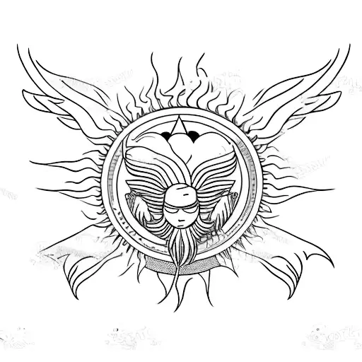 Simple Sun With One Wing Icarus Logo