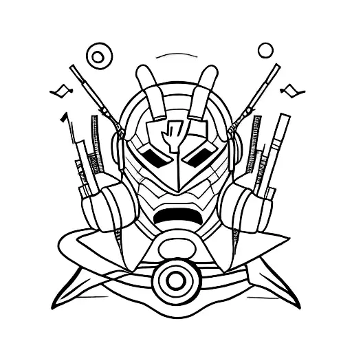 A Minimalist Tattoo Of A Sad Superhero Listening To Music