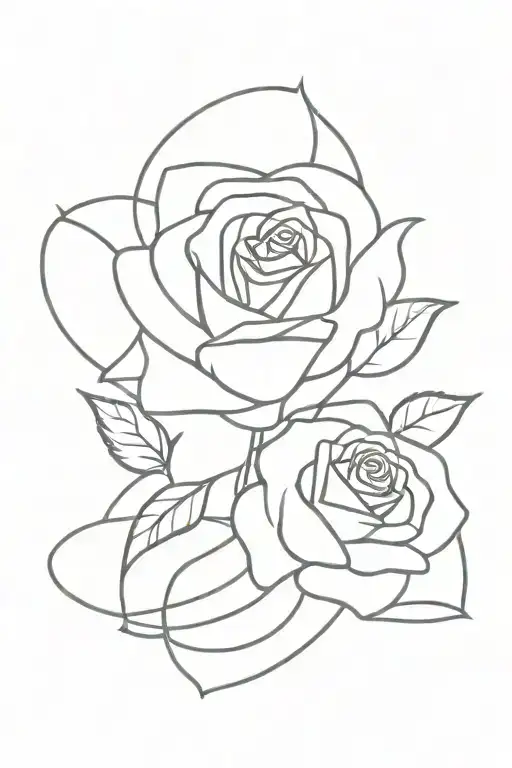Ardor With Rose Flower And A Libra Sign With Butterfly Just Outline
