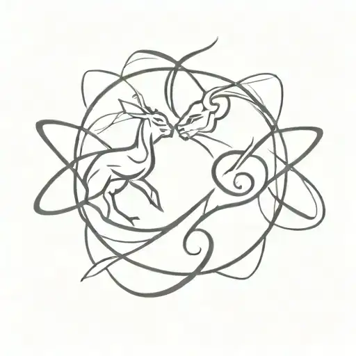 Gemini Symbol And Leo Symbol Intertwined