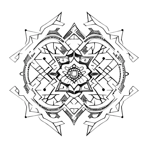 A Guitar With Intricate Geometric Patterns