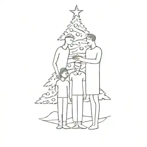 A Man And A Woman Posing In Front Of A Christmas Tree