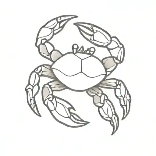 Crab Tatto Design Holding Te Moon