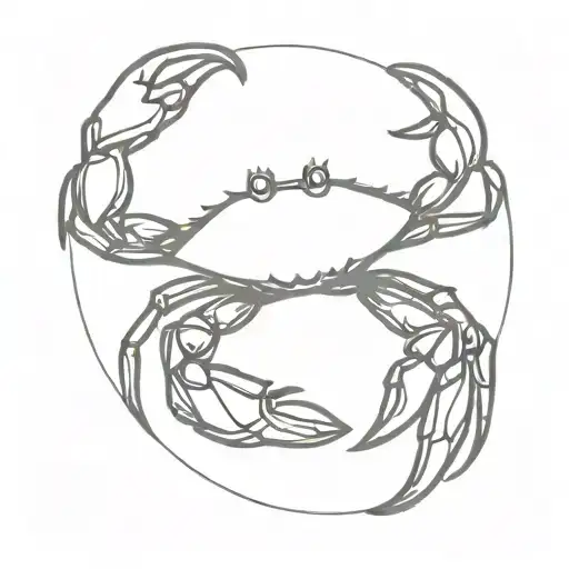One Crab Tatto Design Holding The Moon