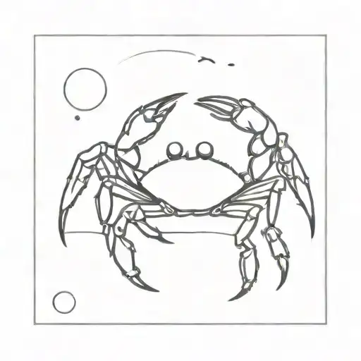 A Crab That Hold The Moon In Its Rght Pincher And A Water Droplet In Its Left Pincher